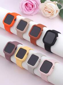 8件裝彈性矽膠手錶保護殼，相容 40mm/41mm/42mm/44mm/45mm/46mm，運動休閒戶外手錶保護殼，防震耐用柔軟矽膠保護殼，相容 Series 12/11/10/9/8/4/6/5/4/SE 系列，相容 男款與女款手錶殼，易於佩戴，觸控靈敏 - 多色6 - 查看 2