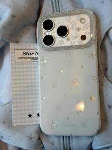 Casing Ponsel Gaya Seksi dengan Hiasan Bintang dan Berlian Imitasi, Kompatibel dengan Apple 17 Pro Max, 16 Pro, 16, 17 Pro, 15 Pro, Pelindung Ponsel Tahan Guncangan Dua Lapisan dengan Perlindungan Penuh yang Kreatif - Putih - View 2