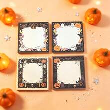 1Set(4Books) Halloween Sticky Notes Cute Pumpkin Ghost Memo Pads Planner Decoration Gift, 50 Sheets/Book - Multicolor - View 2