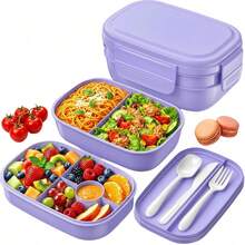 Adult Lunch Box - 3 Stackable Leak-Proof Lunch Boxes For Men And Women - Lunch Box With Utensil Set (Spoon, Knife, Fork), Suitable For Work, Picnic, Dining - Multicolor - View 8