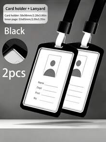 3/6/12pcs Heavy Duty Aluminum Alloy ID Badge Holder With Lanyard, Top Loading Clear Acrylic Window Metal Card Holder, Suitable For Office Staff, Teachers, Nurses, Back To School - Top-loading - View 20