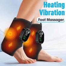 Hailicare Máy massage chân và cổ chân sưởi ấm không dây, thiết kế quấn quanh rung sạc lại được, giảm mỏi chân, cầm tay thư giãn - màu đen - Xem 2