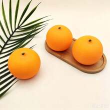 1pc New Realistic Orange Squeeze Ball, Building Block Particle Filled Crunchy Sensation Stress Relief Toy, Crisp Sound Fingertip Fidget Toy, Suitable For Adults And Children 3 Years And Above, Simulation Fruit Toy - Orange - View 4