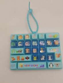 1pc 26-Key Cartoon Keyboard Shaped Stress Relief Button Lanyard DIY Button Stress Relief Toy Cute Pendant Stress Relief Decor - Multicolor - View 12