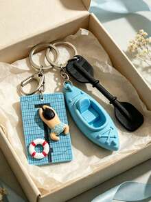 1 Pc Creative Swimming Pool Keychain, Floating Board Hanging Piece Keychain, Schoolbag Gift For Swimming Pool, Bag Accessories, Women's Accessories - Multicolor - View 2