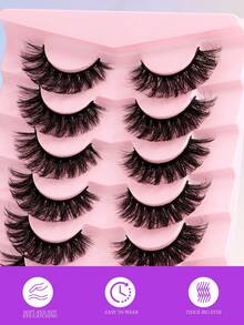 7 Pairs Full Volume Curly False Eyelashes, Thick & Fluffy 3D Lightweight Non-Irritating - View 5