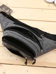 1pc Men's Nylon Waist Bag - Adjustable Shoulder Strap, Multiple Zipper Pockets, Outdoor Sports Waist Bag, Suitable For Daily Commute, Multi-Functional Travel Bag Korean Style Adjustable Shoulder Strap Bag, Unisex, Multiple Colors - Multicolor - View 3