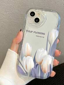 Tulip Apple 13 手機殼 11 新款奶油色 14 Pro 全包覆 12 Pro Max 防震透明 XS 軟殼 78P - 白色 - 查看 4