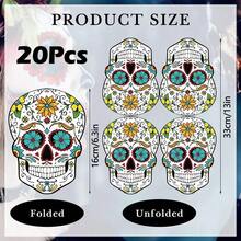20/40/60pcs Day Of The Dead Party Napkins, Sugar Skull Pattern Disposable Paper Napkins, Mexican Halloween Festival Party Table Decor - Sugar‑Skull - View 8