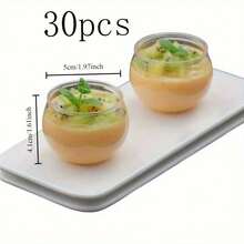 1/10/20/30/40/50/60/80/100pcs Spherical Transparent Mini Dessert Bowl Set, Minimalist Round Belly Design With Outstanding Aesthetics, Easy To Arrange And Display, Suitable For Dessert Table, Banquet Party, Coffee Shop, Bakery Store, Serving Ice Cream, Pudding, Small Desserts, Enhancing Table Atmosphere, Multi-Specification Practical Dessert Container - Clear - View 12