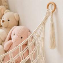 Jaring Gantung untuk Penyimpanan Boneka Plush - Jaring Gantung Sudut untuk Boneka Plush - Rak Penyimpanan Boneka Plush Gantung Ukuran Besar untuk Dekorasi Kamar Bayi - Krem - View 6
