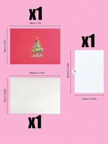 15/9/3pcs/Set Christmas Popup Card, 3D Christmas Tree Greeting Card, Happy New Year Gift With Notecard And Envelope, Christmas Decoration, Christmas Party Favor, Quirky Stuff, Handmade Paper Cut Card, Handmade Cartoon Card - One Size Fits All - View 10