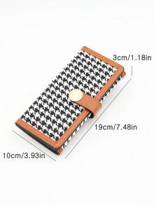 Best-Selling Women's Long Wallet Plaid Snap Foldable Multi-Slot Clutch Bag Fashion Versatile Daily Storage Wallet Bank Card Holder Leather Wallet - Brown - View 2