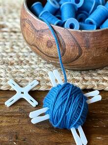 1/4 Cross-Shaped Yarn Winder Set, Easily Wind Yarn Into Center-Pull Balls, Manual Yarn Ball Winder, Essential Storage Tool For Knitting, Crochet, DIY Handicrafts, Yarn Storage - Many - View 2