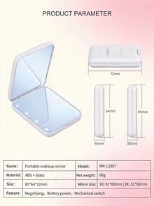 LED Makeup Mirror, Portable Mini Makeup Mirror, Travel Makeup Mirror, Suitable For Dorm, Travel, Office, Best Gift For Women - Multicolor - View 9