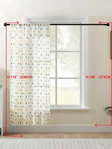 1件/2件 刺繡透視窗簾，花卉葉片圖案，穿桿式，防紫外線，透氣，透明，聚酯纖維，無內襯，適用於客廳、臥室、餐廳 - 彩色 - 查看 58