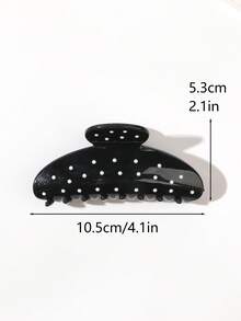10pcs ABS Material Candy Color Gradient Polka Dot Print Jelly Half-Moon Claw Hair Clips, Versatile Minimalist Korean Style Hair Accessories For Home, Daily Wear And Commute - Multicolor - View 3