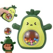 Avocado Silicone Teething Glove, Baby Teether Toy, Anti-Drop Baby Chewing Teether, Prevents Baby From Biting Fingers, 3-In-1 Toy Combining Teether, Rattle, And Newborn Sensory Toy - Multicolor - View 11