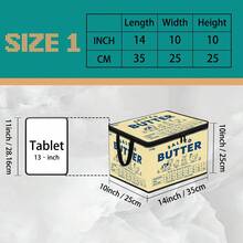 Multi-Size Options, American Vintage Print Foldable Storage Box With Zipper Handle, Upgraded Fabric Large Capacity Storage Bin, Suitable For Closet, Dorm, Underbed Storage, Organizing Clothes, Bedding, Miscellaneous Items, Home Moving Organization - Multi-color - View 20
