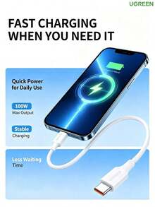 UGREEN L305 USB To Type-C Data Cable, 100W 6A Super Fast Charging, 10,000+ Bend Durability, USB 2.0 40MB/S High-Speed Data Transfer - View 7
