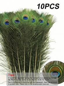 Bulk Peacock Feathers, DIY Decoration, Artificial Peacock Feather Decorative Vase, Craft Vase, Wedding Home Party Christmas Decoration - Multicolor - View 10