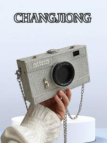 Personalized Camera Bag Square Mini Wallet Multi-Functional Elegant Vintage Shoulder Crossbody Bag For Women Daily Use Gift Party Evening - Grey - View 2