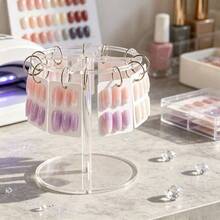 1pc Round Transparent Acrylic Nail Color Display Stand, Large Capacity Display Rack Suitable For Nail Art, Multi-Purpose Jewelry, Hair Accessories And Hair Clips Storage, Nail Polish Color Display Rack - Multicolor - View 8