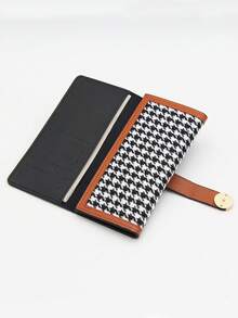 Best-Selling Women's Long Wallet Plaid Snap Foldable Multi-Slot Clutch Bag Fashion Versatile Daily Storage Wallet Bank Card Holder Leather Wallet - Brown - View 5
