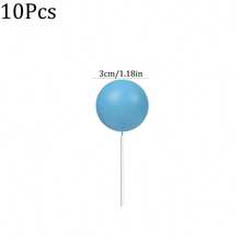 10入/20入 2cm/2.5cm/3cm/4cm 藍色球形蛋糕裝飾頂飾 多尺寸珍珠球 DIY 蛋糕裝飾，適用婚禮、生日、週年紀念、派對 - 藍色 - 查看 7