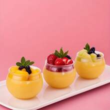 1/10/20/30/50/60/80/100pcs Round Spherical Transparent Mini Dessert Container Set, High-Quality Crystal Clear, Elegant Design, Suitable For Ice Cream, Mousse, Yogurt, Fruit Snacks, Holiday Parties, Family Gatherings, Tea Break Banquets, Home And Commercial Store Use, Presentation Small Cups - Clear - View 3