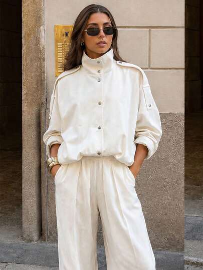 Commute Women's Jacket Solid Long Sleeves Single Breasted Outwear Female Elegant Casual Streetwear Woman Coat