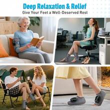 Hailicare Cordless Heated Foot & Ankle Massager, Rechargeable Vibration Wrap For Tired Feet, Portable Relief - Grey - View 8