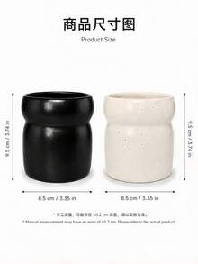 1pc Slim Toothbrush Holder, Minimalist Gourd-Shaped Toothpaste Rack, Modern Black & Beige Spotted Bathroom Storage Cup, Suitable For Vanity Countertop Bathroom Decor - Multicolor - View 4