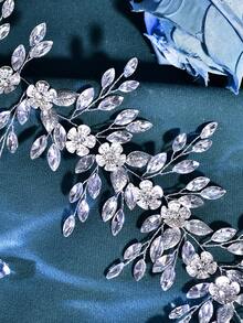 1 chiếc thắt lưng cô dâu đính đá rhinestone màu xanh lá bóng, phù hợp cho váy cưới và đầm dạ hội nữ - Nhiều màu - Xem 6