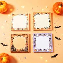 1Set(4Books) Halloween Sticky Notes Cute Pumpkin Ghost Memo Pads Planner Decoration Gift, 50 Sheets/Book - Multicolor - View 7