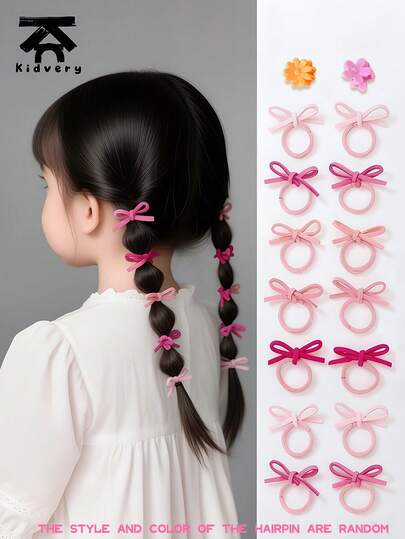 12pcs/Pack Ikat Rambut Kupu-kupu Mini Anak-anak, Cocok untuk Anak-anak dengan Rambut Halus, Elastis, Gaya Putri yang Lucu, Cocok untuk Pemakaian Sehari-hari, Sederhana dan Menggemaskan, Kidvery