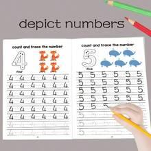 64 Pages Preschool Math Workbook, Number Arithmetic Practice, Fine Motor Skills & Logical Thinking Training, Cartoon Illustrations, Early Education Exercise Book, Children's Holiday Gift - Multicolor - View 8