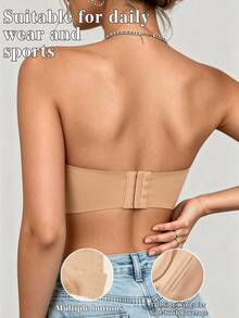 3pcs/Set Women's Strapless Bra, Comfortable & Breathable Strapless Design, Non-Slip Invisible Bra, Elegant For Wedding, Party And Special Occasions - Multicolor - View 2