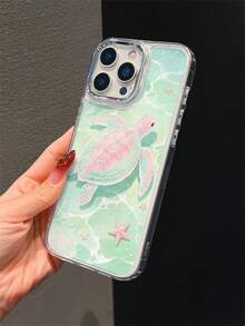 Casing Ponsel TPU Transparan Tepi Lembut dengan Bingkai Lensa Berlapis Elektroplating Mewah, Motif Kura-kura Hijau Merah Muda, Gaya Liburan Segar Kartun, Pola Gelombang, Bintang Laut, dan Laut yang Menyenangkan, Kompatibel dengan iPhone 18 Pro Max, 17 Pro Max, 16 Pro Max, 17 Pro, 16 Pro, 15 Pro, 14 Pro Max, 18, 17, 16, 15, 13/12/11/XS Max - MultiWarna - View 3