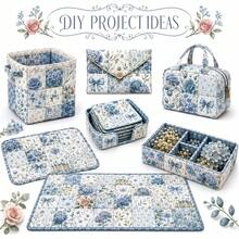 20pcs Charm Pack Assortment/Pastoral Blue-Green Hydrangea Pattern/Handmade Rich Color Texture Style Elements/10 Styles Of Design Polyester Fabric/Suitable For Quilting/Craft Projects/Wallet Making/Gift Giving/Bag Making - Default - View 8