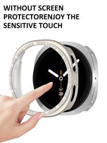 手錶錶帶 + 手錶錶殼套組，相容於 Galaxy Watch9/8 40mm 和 44mm。柔軟舒適休閒運動矽膠錶帶，抗震耐刮亮面水鑽錶殼。易於佩戴，觸控靈敏，適合女性智慧手錶錶帶與錶殼。 - 星光錶帶配鑲鑽錶殼 - 查看 6