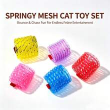 1/5 Colorful Spring Cat Toy, Durable Interactive Cat Spring Toy, Indoor Boredom Relief Kitten Toy, Pet Supplies, Suitable For Adult Cats And Kittens. - Multicolor - View 7