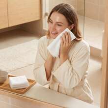 10/20pcs Ultra Absorbent Quick Dry Microfiber Towel Set, Premium Bath Towels Suitable For Bathroom, Hair Salon, Gym, Shower, Hotel And Spa - White - View 6