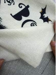 2件組萬聖節黑貓南瓜月亮枕套，居家裝飾禮品，聚酯纖維材質，隱形拉鍊，無填充，適用於居家裝飾、客廳裝飾，枕套、靠墊套、沙發裝飾靠墊、腰枕套 - 彩色 - 查看 2