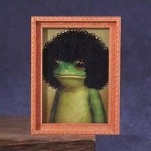 1pc Funny Frog Shaped Refrigerator Magnet, Green Frog Design, Fashion Style, Modern Kitchen Decor, Durable Wooden Structure, Suitable For Refrigerator - 3D Stereo - View 13
