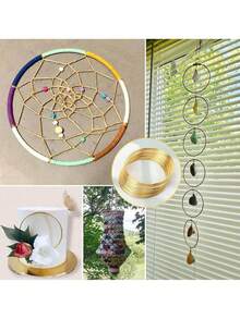 6/12/24pcs 75mm Handmade Wedding Favors, Gold Metal Rings, Bridesmaid Gifts, Suitable For Large Guest Ceremonies And Reception Souvenirs, Party Memorial Decorative Hanging Pendants, Gold Ring Design - A - View 7