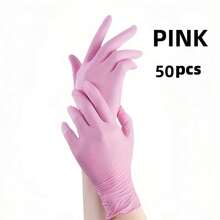 Pastel Pink Disposable Gloves - Latex-Free, Powder-Free Nitrile Gloves, For Household Cleaning, Multi-Purpose Cleaning, Tattooing, And Hair Coloring - Available In Multiple Sizes, For Women - Baby Pink - View 6