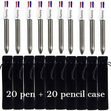 Customizable Retractable Ballpoint Pen Set With Pen Pouch, Laser Engraved Text, Replaceable 4-Color Ink Refills, Smooth Writing, Perfect For Office, Colleagues, School Supplies, And Back-To-School Gifts For Students And Teachers - Sets - View 14