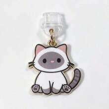 Cute Cartoon Cat Phone Dust Plug Pendant, Universal Charging Port Dust Plug, Cute Enamel Pendant Decoration, Suitable For Smartphones - Multicolor - View 3