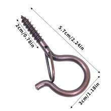 Screw-In Eye Hook With Spring Door Lock, Self-Tapping Metal Safety Hook, Suitable For Walls, Wood, Camping, Kitchen, Closet, Dorm, Used For Hanging String Lights, Plants, Cookware, Decorations, Keys, Indoor And Outdoor Multi-Purpose Hook Hardware - View 13